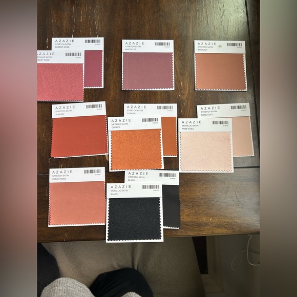 Azazie & Birdy Grey bridesmaid dress fabric swatches! Warm neutrals! - Picture 4 of 5